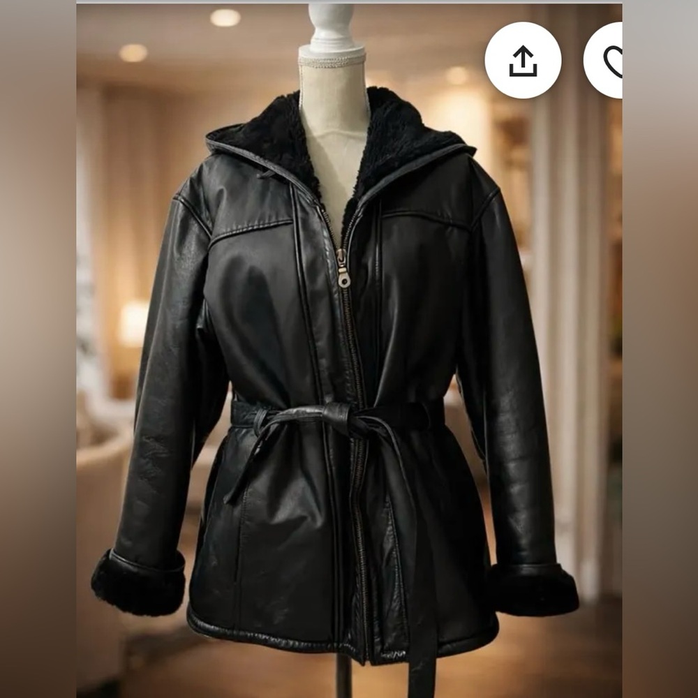 •Wilsons Leather• Josie *Vintage* Bus Stop Leather Trench Jacket~